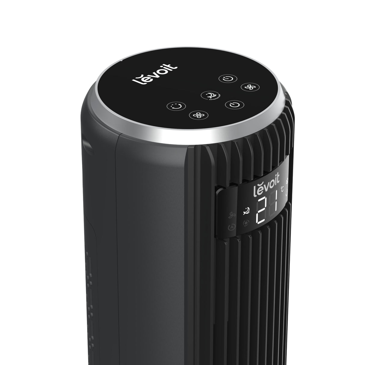 Ventilator turn Levoit, 92cm, 5 viteze, 4 moduri de funcționare, foarte silențios, telecomandă, negru