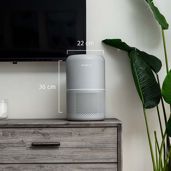 Purificator de Aer Levoit Core P350-RAC Pet Care, Filtru True HEPA, Carbon Activ, Super Silent, Filtrare 99.97%, 100% Ozon Free, Touch Screen, Gri