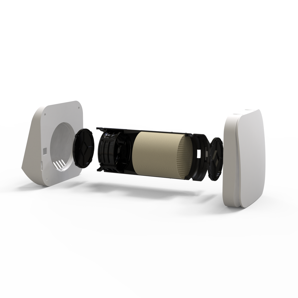 Recuperator de caldura BSK, Zephyr Mini, ceramic, flux alternativ, 4 moduri functionare, 2 filtre G3, lungime tub 250-500mm, Ø94, gura de montare Ø110