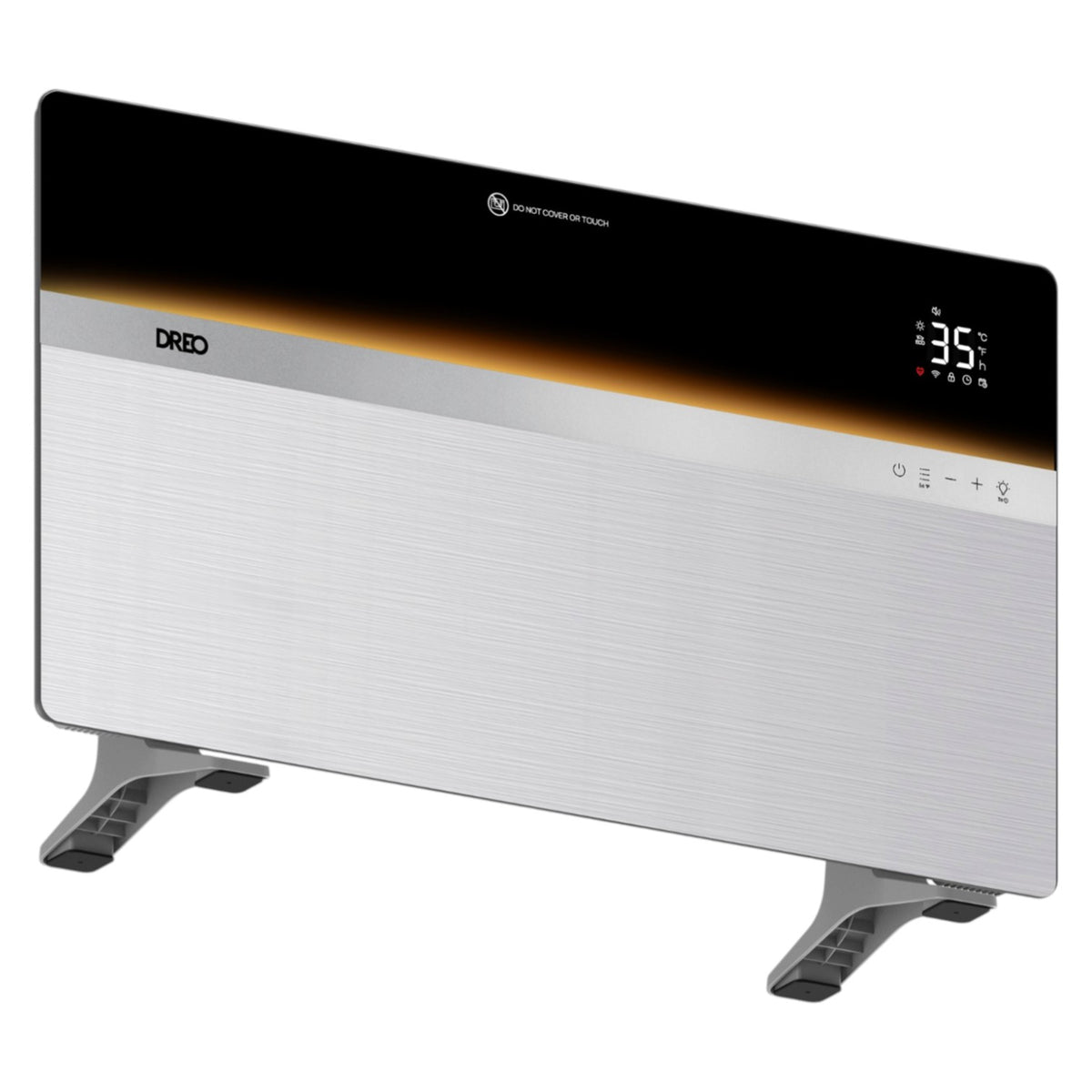 Aerotermă cu convecție DREO 711S Smart, 1500W, Mod ECO, Incălzire silențioasă HyperSilent™ 0 dB, 3 Trepte, Control temperatură 5–35°C, ECO, Timer 24h, Protecție Shield360° cu 8 niveluri de siguranță, IP24, Telecomanda, Temporizator 12h, Argintiu