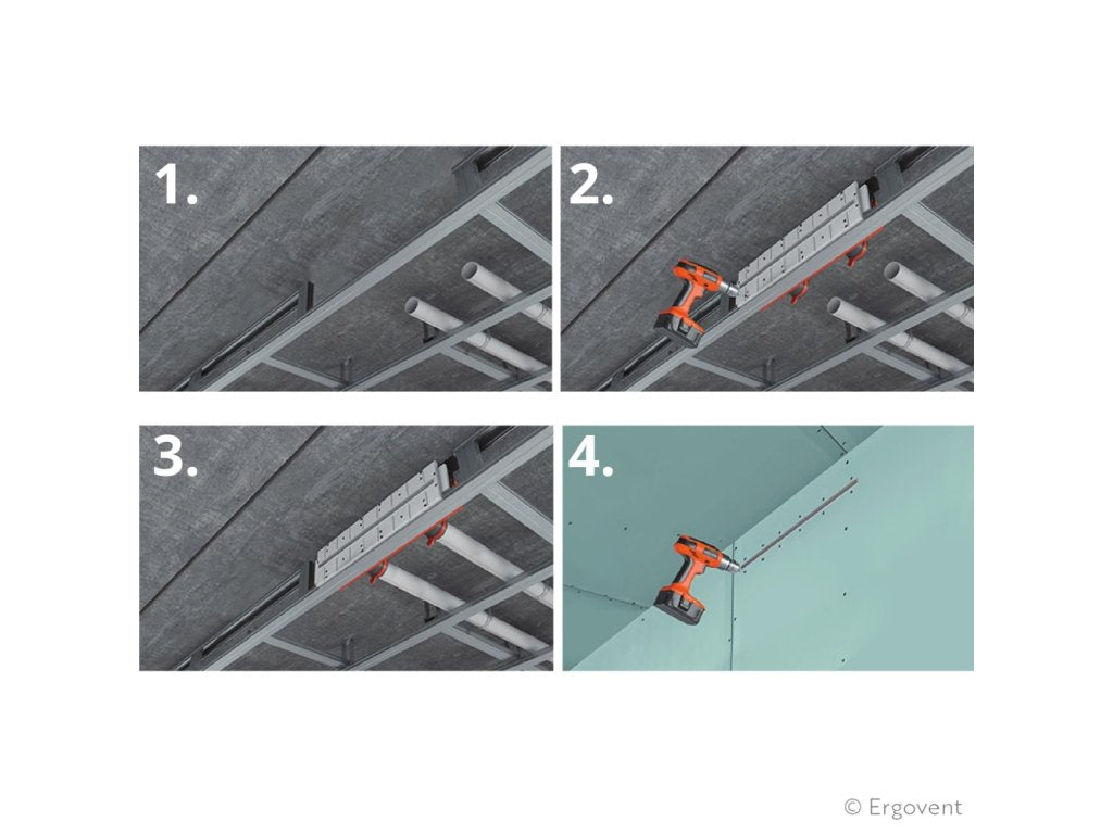 Grilă de ventilație încastrată în rigips Ergovent, LINEO 600 vertical, 75mm