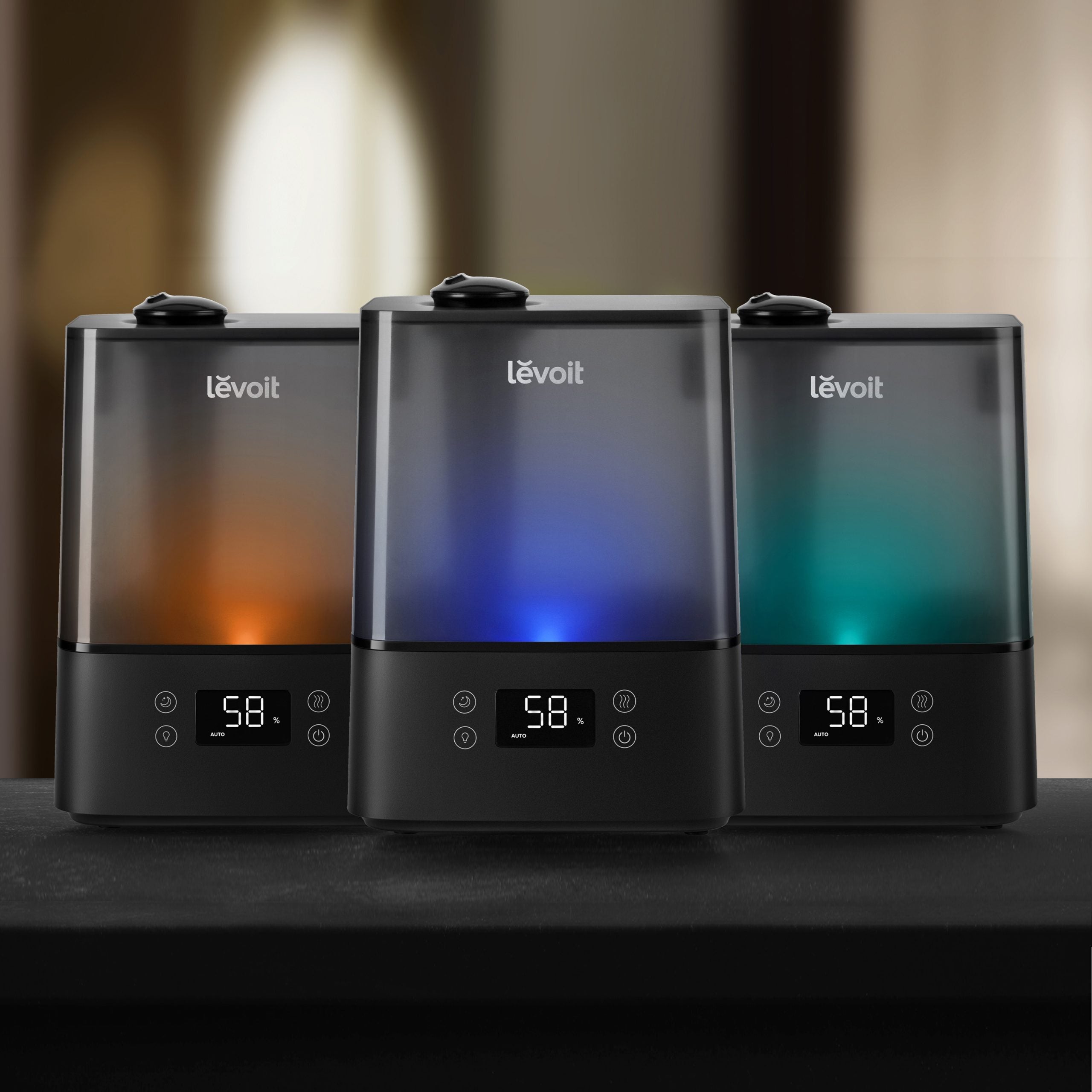 Umidificator de aer Levoit Classic 300S PRO, Rezervor 6L, Super Silentios, Aplicatie Smart, Senzor Umiditate, Functie AUTO, Aromaterapie, Autonomie 60 ore, Design Black