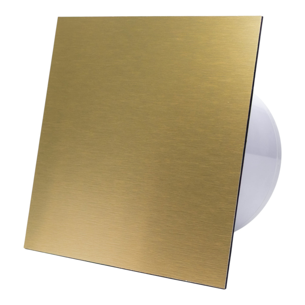 Ventilator de baie Ecovent DECORA, Ø125, Super Silent, Panou Plexiglas schimbabil, Clapetă antiretur, Debit 140 m3/h, Garanție 5 ani, Auriu Satinat