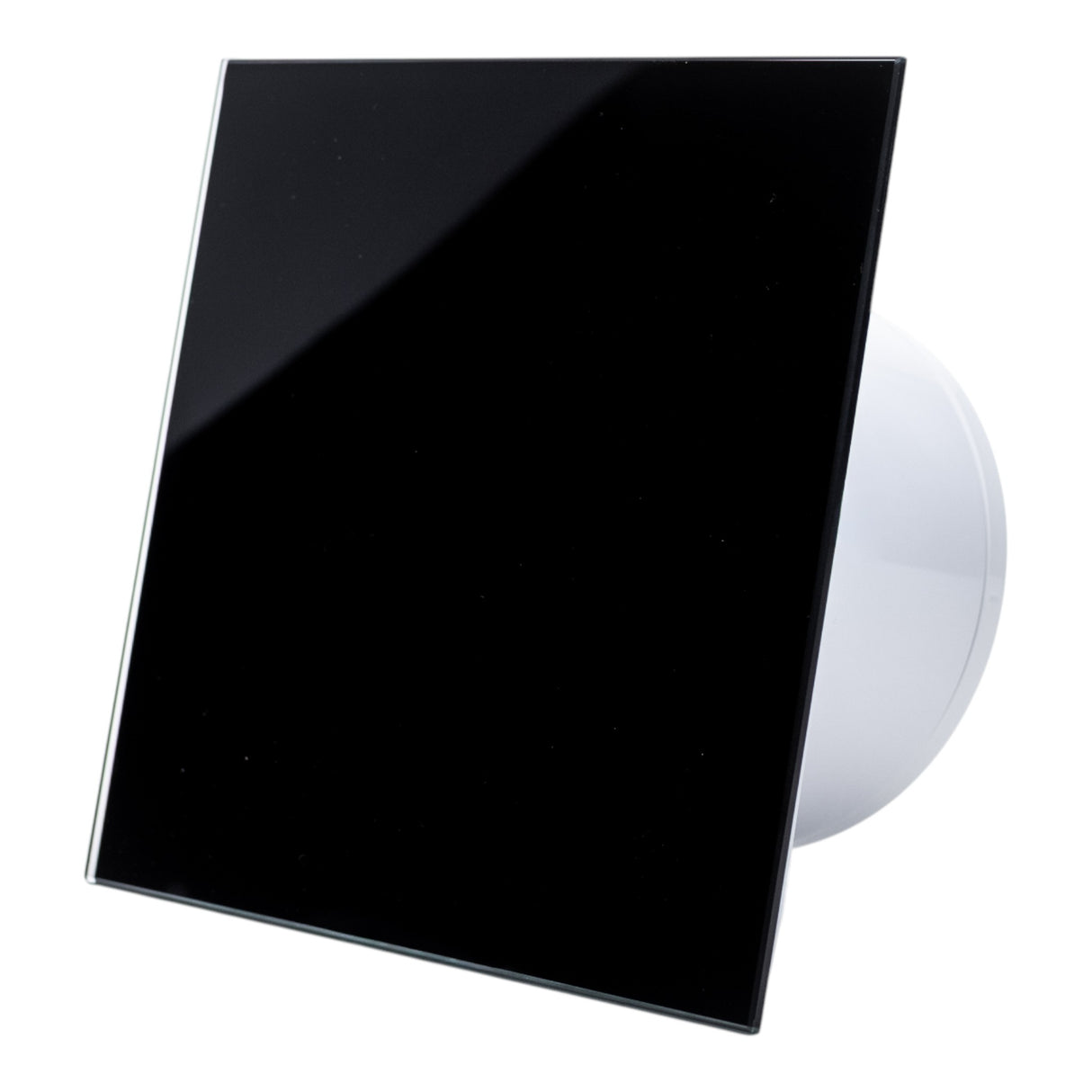 Ventilator de baie Ecovent DECORA SMART, Ø100, Super Silent, Senzor Umiditate, Timer, Panou sticlă, Clapetă antiretur, Debit 93 m3/h, Garanție 5 ani, Negru