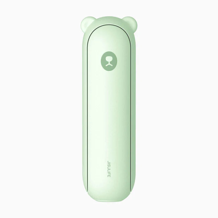 Ventilator portabil de mână JISULIFE, Life8 Plus, autonomie 11-46h, baterie 4500mAh, funcție Power Bank, lanternă LED, design pliabil, 3 viteze, încărcare rapidă, Verde mentă
