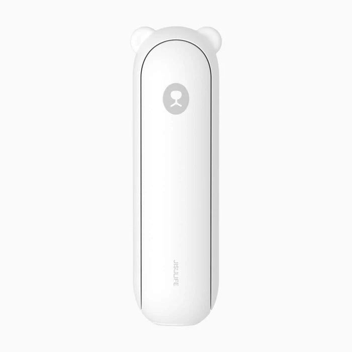 Ventilator portabil de mână JISULIFE, Life8 Plus, autonomie 11-46h, baterie 4500mAh, funcție Power Bank, lanternă LED, design pliabil, 3 viteze, încărcare rapidă, Alb