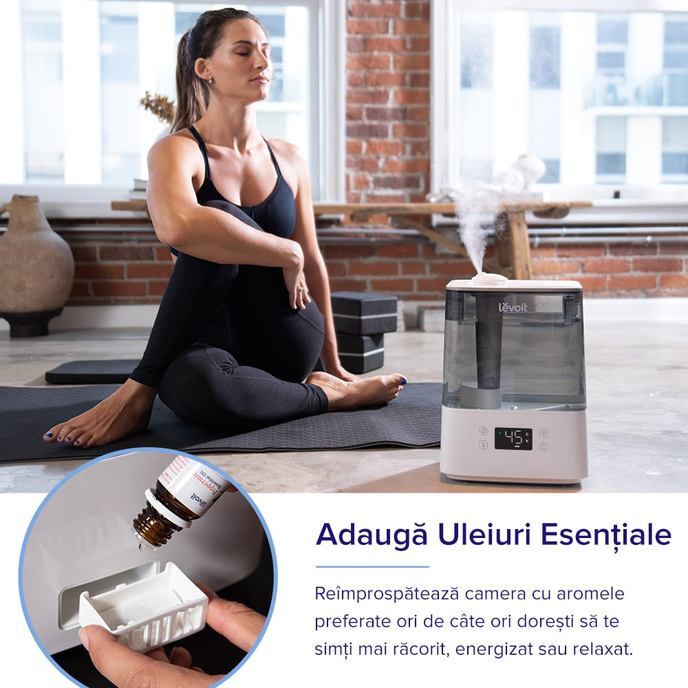 Resigilat! Umidificator de aer LEVOIT Classic 300S, Rezervor 6L, Super Silentios, Aplicatie Smart, Senzor Umiditate, Functie AUTO, Aromaterapie, Autonomie 60 ore, Gray