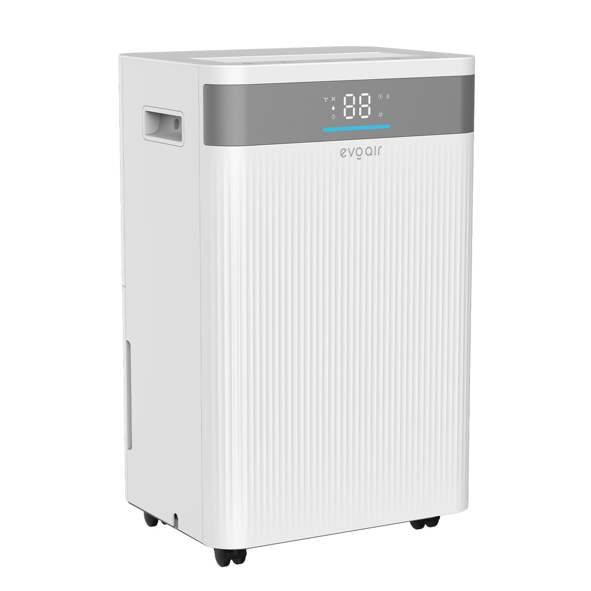 Dezumidificator Evoair ComfoDry20, 20l/24h, Silentios, Senzor de Umiditate, Uscare Rufe, Mod Noapte, Lumină Ambientală, Drenaj Continuu, Rezervor 4l, Alb