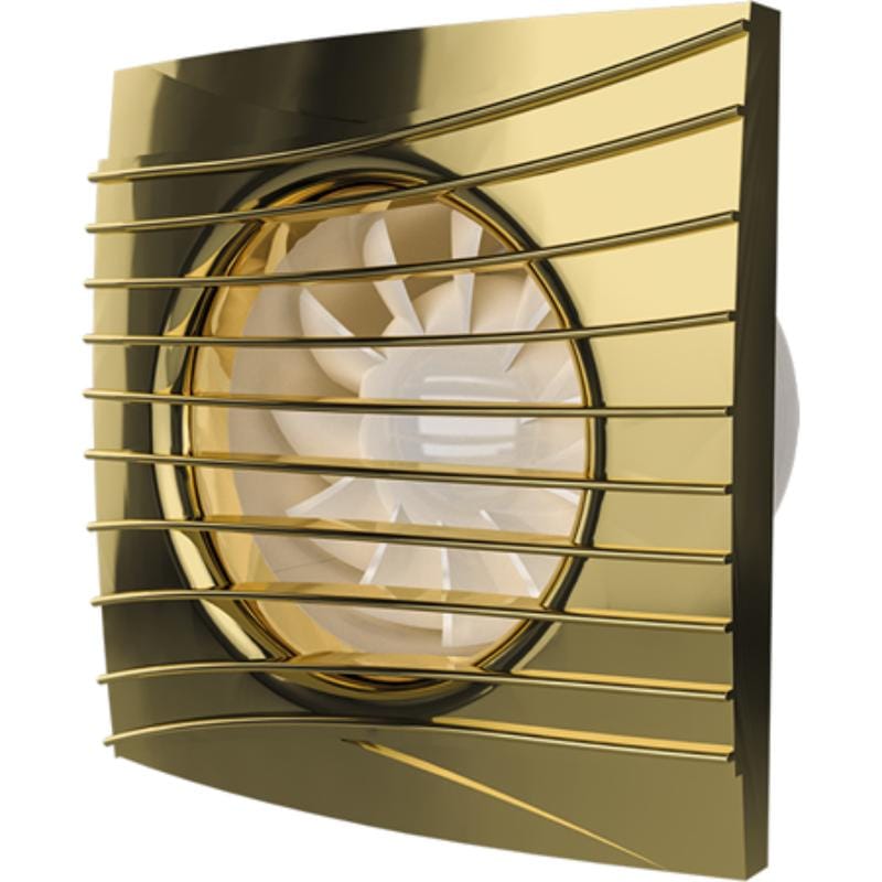 Ventilator baie SILENT 4C, Super Silent, Clapeta antiretur, Motor Long Life 40000h, Debit 90mc/h, Ø100mm, Gold
