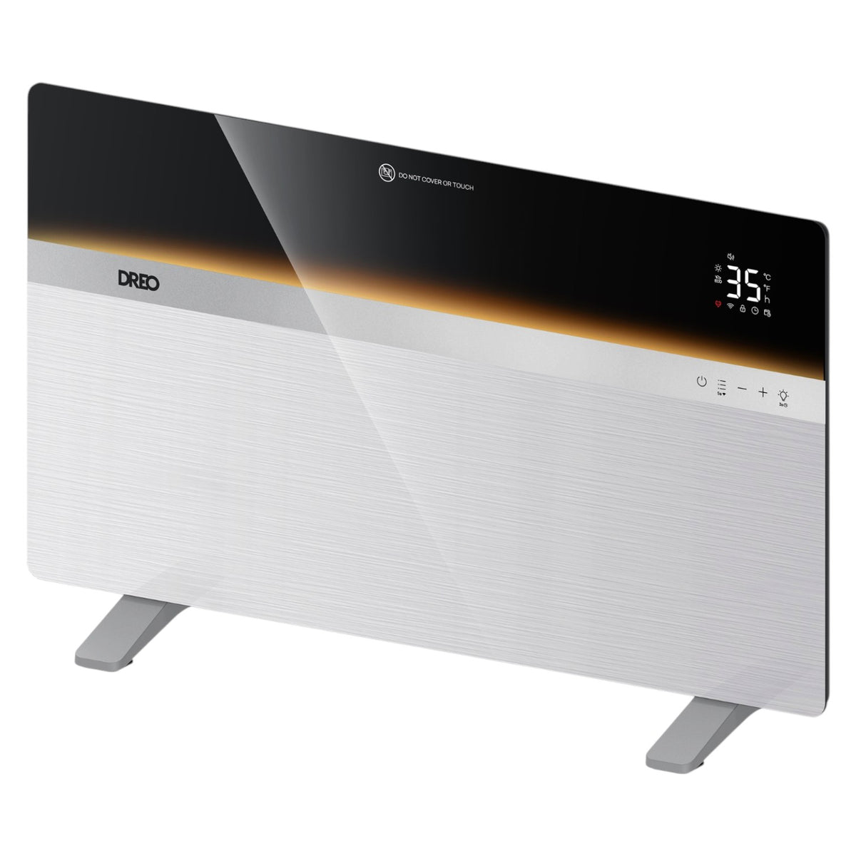 Aerotermă cu convecție DREO 711S Smart, 1500W, Mod ECO, Incălzire silențioasă HyperSilent™ 0 dB, 3 Trepte, Control temperatură 5–35°C, ECO, Timer 24h, Protecție Shield360° cu 8 niveluri de siguranță, IP24, Telecomanda, Temporizator 12h, Argintiu