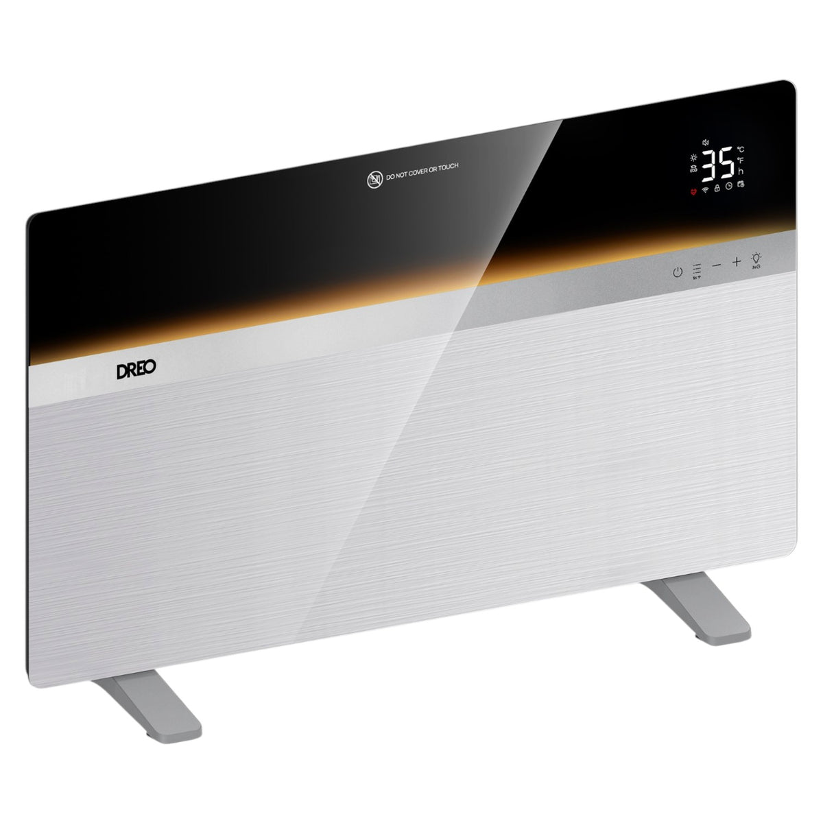 Aerotermă cu convecție DREO 711S Smart, 1500W, Mod ECO, Incălzire silențioasă HyperSilent™ 0 dB, 3 Trepte, Control temperatură 5–35°C, ECO, Timer 24h, Protecție Shield360° cu 8 niveluri de siguranță, IP24, Telecomanda, Temporizator 12h, Argintiu