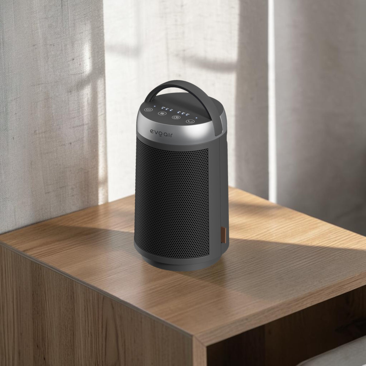 Aerotermă ceramică evoair Warmix 1500, Wi-Fi, Control Aplicație SmartLife, Încălzire Ceramică PTC, Termostat 3 trepte, Oscilație 60°, Protecție Răsturnare, Răcire Automată (60s), Ecran Tactil, Negru