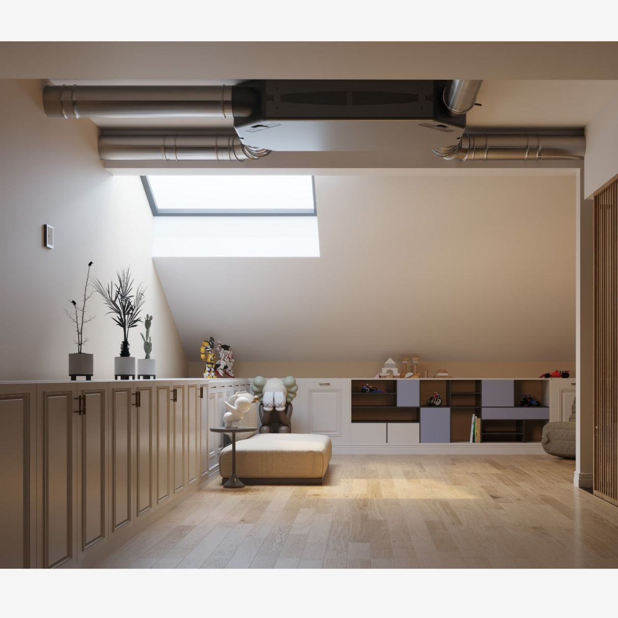 Centrala de Ventilatie cu recuperare de caldura BSK NOTUS SLIM cu montaj tavan/perete, Debit de aer 400 m3/h, Conexiune WiFi integrata (controller optional), Design Slim (23cm)