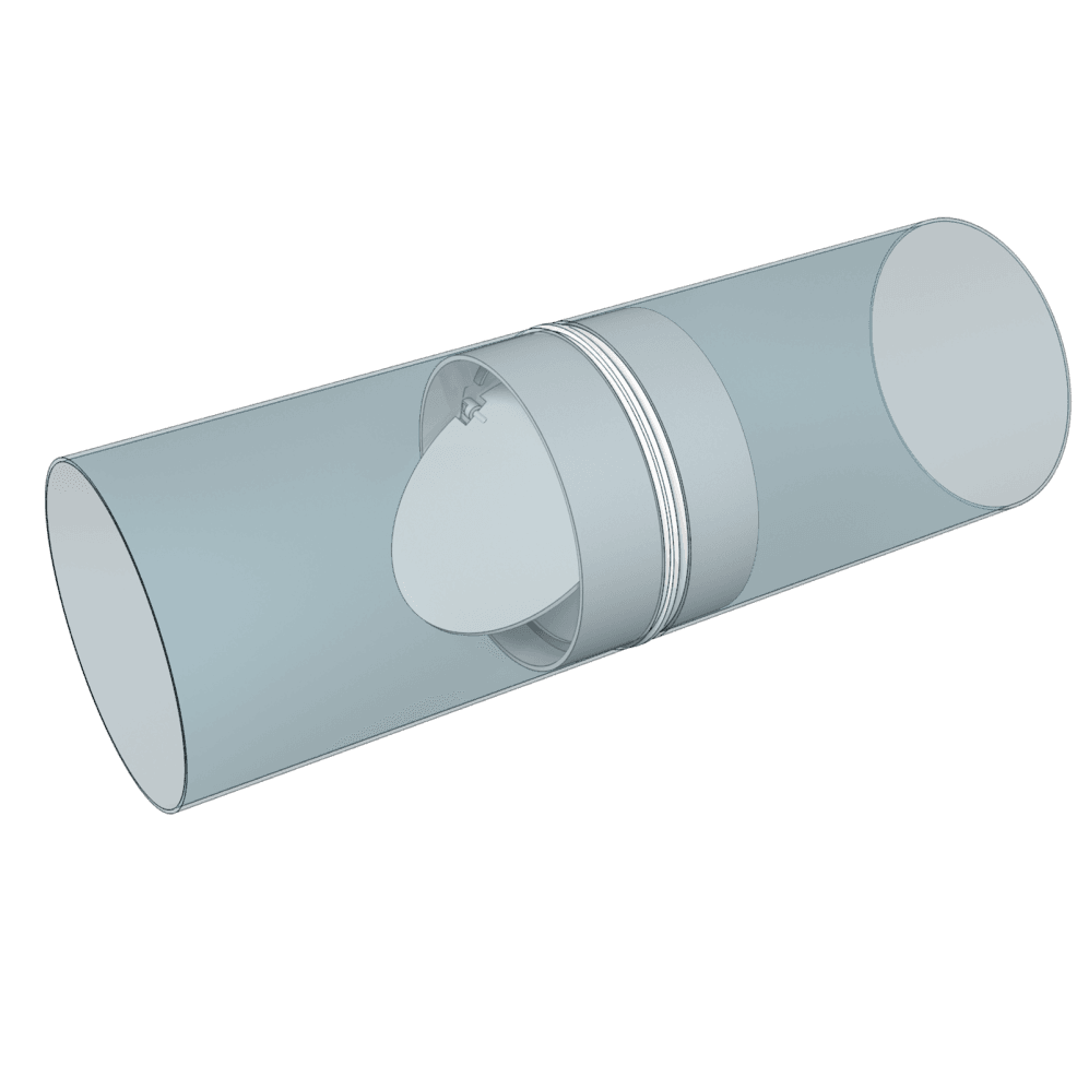 CONECTOR CU CLAPETA ANTIRETUR, Ø160mm, PVC