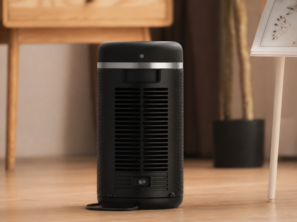 Aerotermă ceramică evoair Warmix 2200 Smart Black, Wi-Fi, Control Aplicație SmartLife, Încălzire Ceramică PTC, Senzor Smart Motion, Telecomandă, Oscilație Automată, Timer 8h, Protecție Răsturnare, Ecran Tactil, Negru.