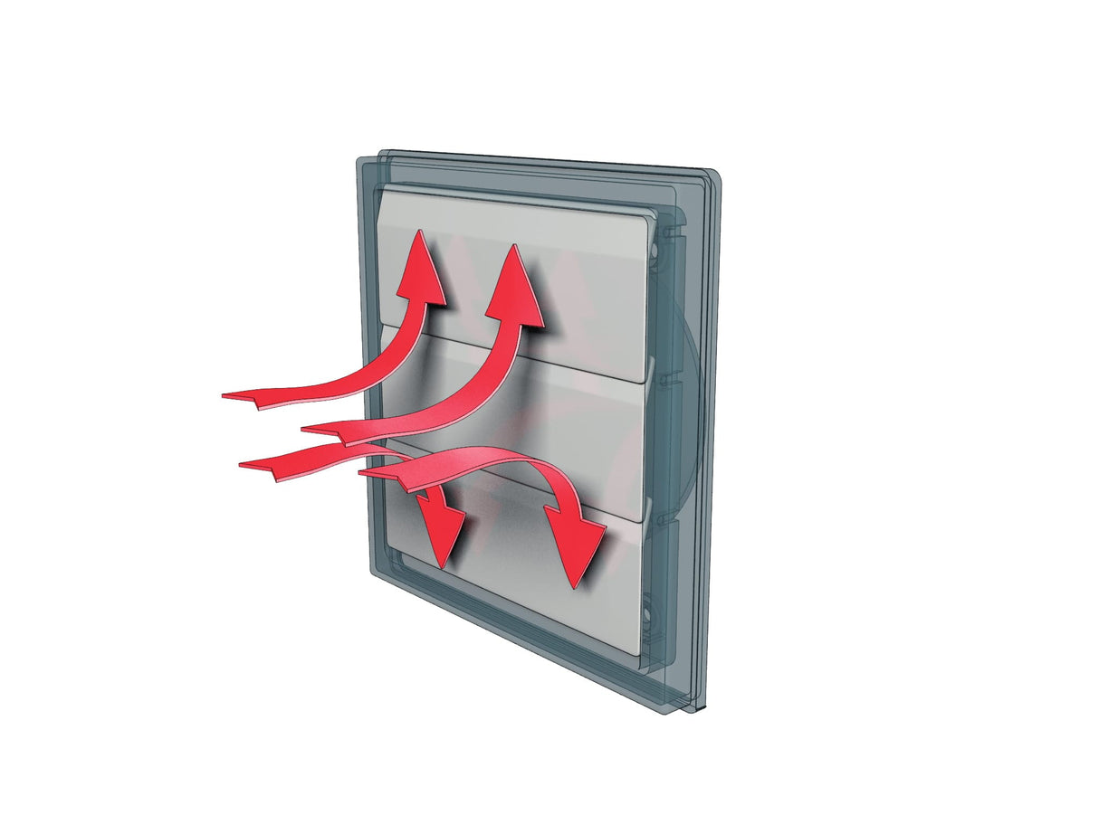 Grila ventilatie Ø150-160mm patrata cu lamele gravitationale, exterior 190х190, ASA plastic Alb