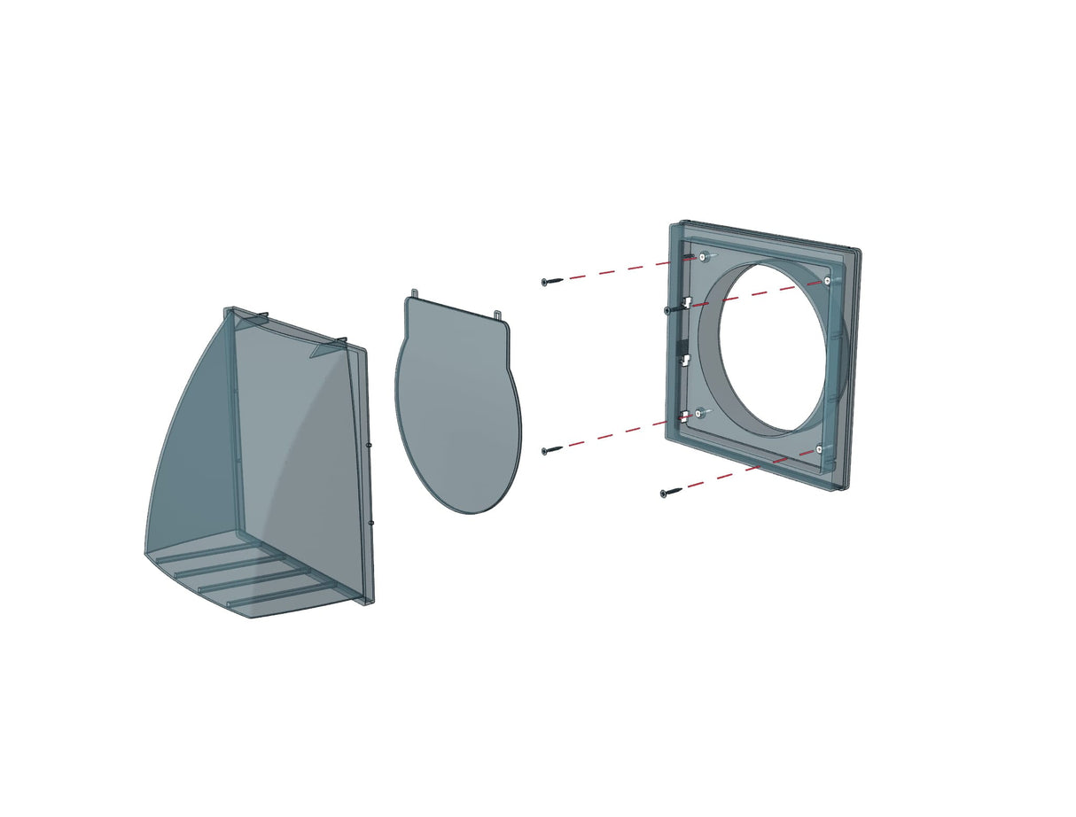 Grila ventilatie Ø125mm patrata cu clapeta antiretur, exterior 150x150, ASA plastic Beige