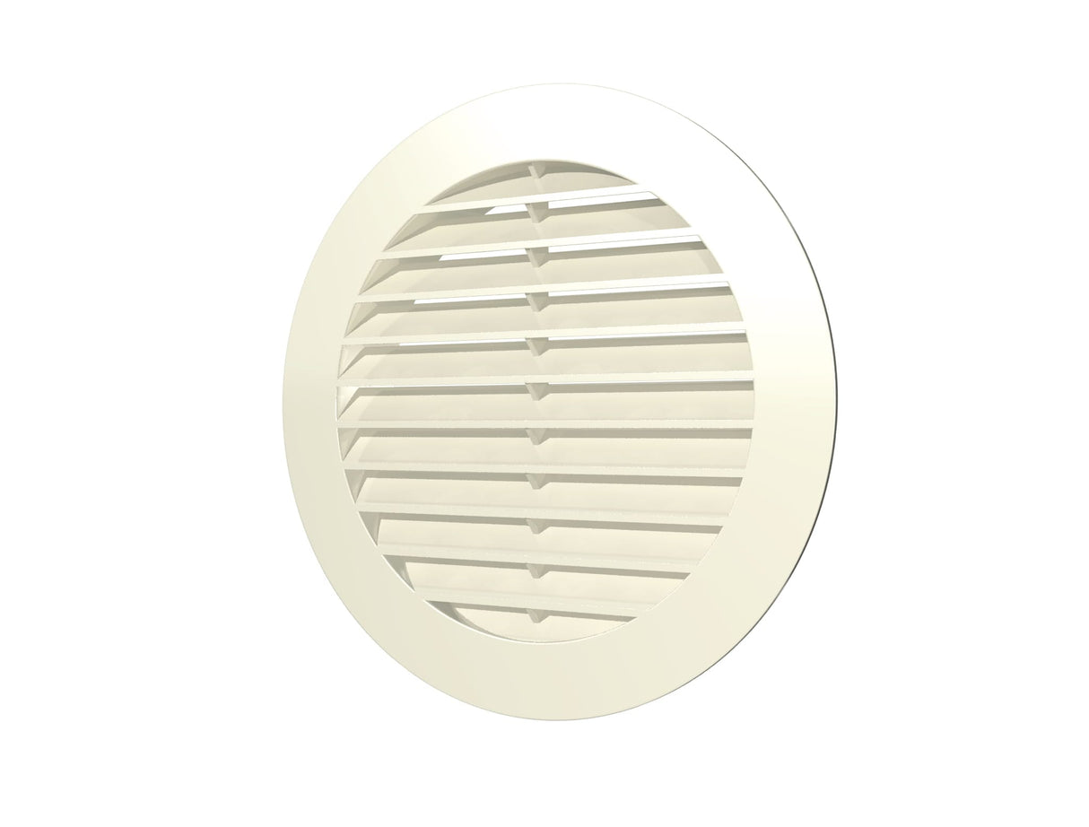 Grila ventilatie rotunda Ø100mm, exterior Ø130mm, ASA plastic Ivory