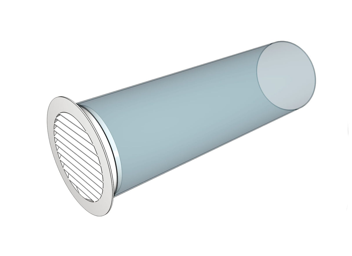 Grila ventilatie rotunda Ø100mm, exterior Ø130mm, ASA plastic Ivory