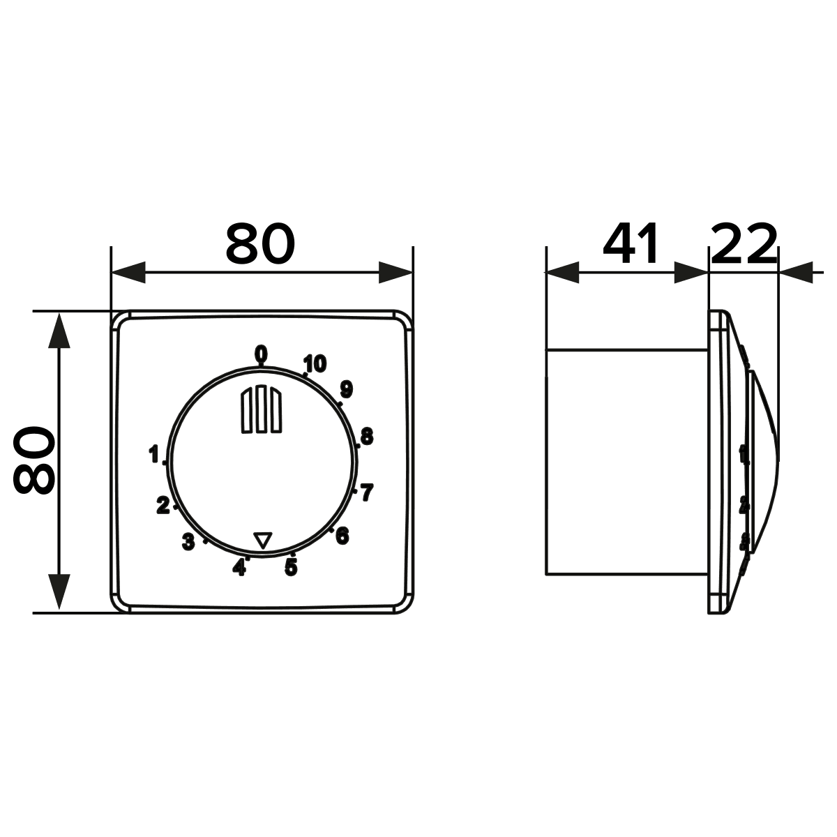 Variator Debit pentru ventilatie - Incastrat, 2.5 А