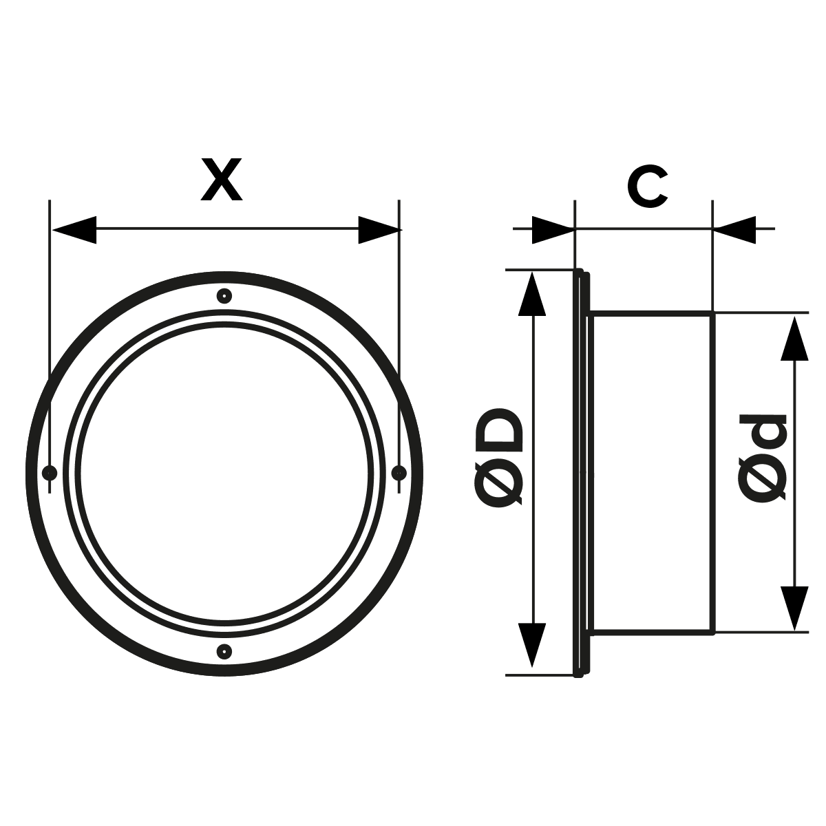 Flansa Tubulatura Ø160mm, PVC