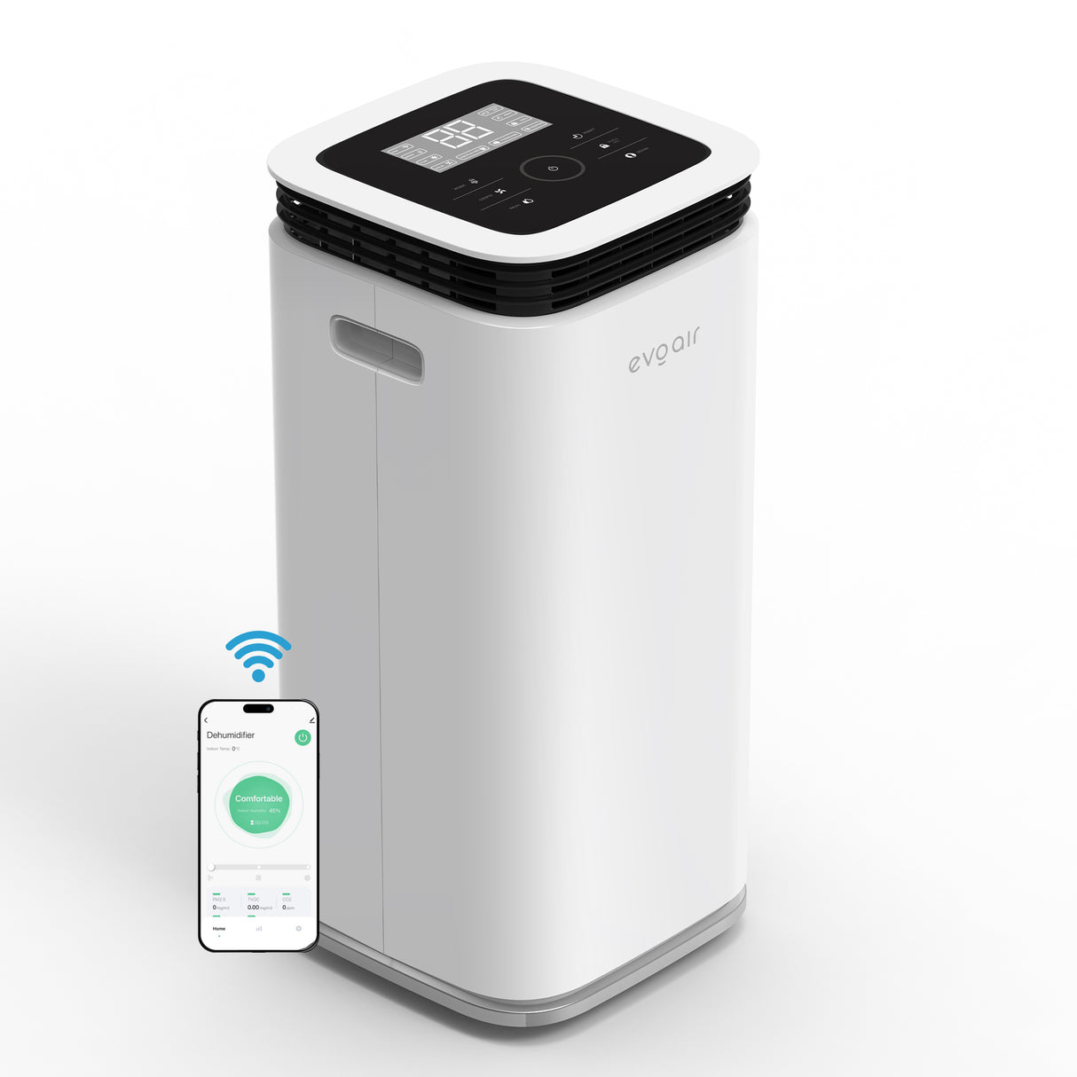 Resigilat! Dezumidificator evoair, FlexiDry 22 Smart, 22l/24h Senzor de Umiditate, Functie Ionizare, Uscare Rufe, Rezervor 4.5l, Alb