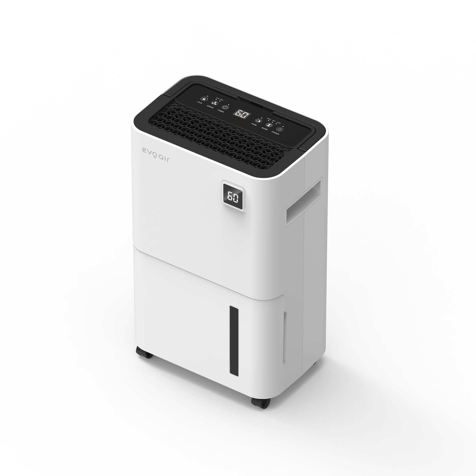 Dezumidificator Evoair, OptiDry 20, 20l/24h, Senzor de Umiditate, Functie Memorie, Uscare Rufe, Rezervor 2l, Display digital, Alb