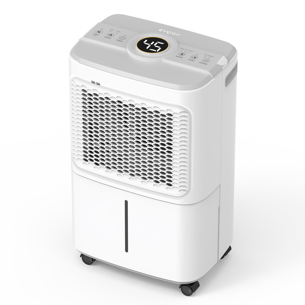 Dezumidificator Evoair Dryora 12, 12l/24h, Senzor de Umiditate, Dezumidifcare Continua, Uscare Rufe, Lumina Ambientala, Rezervor 1.6l, Alb