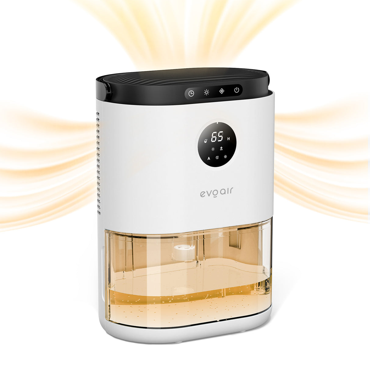 Dezumidificator aer Evoair HUMIX560, 560ml/24h, Silențios, Senzor de umiditate, 3 Moduri funcționare, Lumină Ambientală în 7 culori, Rezervor 2.3l, Alb