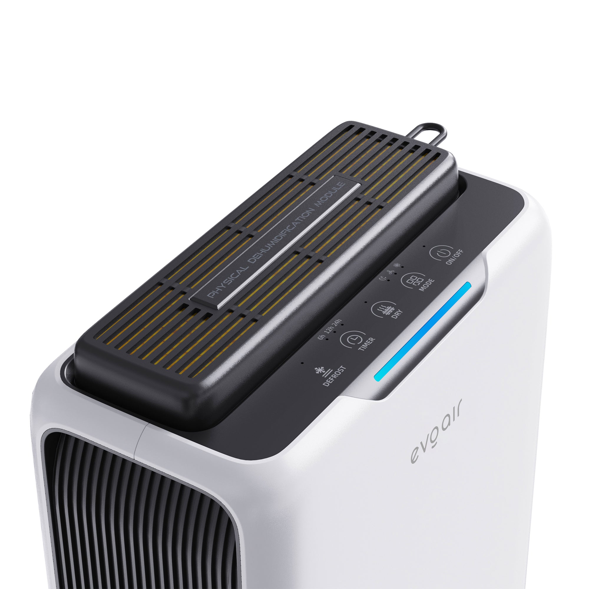 Dezumidificator aer Evoair HUMIXDUO, 500ml/24h, 3 Moduri funcționare, Silențios, Lumină Ambientală, Rezerva cu Silicagel, Timer 48h, Rezervor 2.5l, Alb