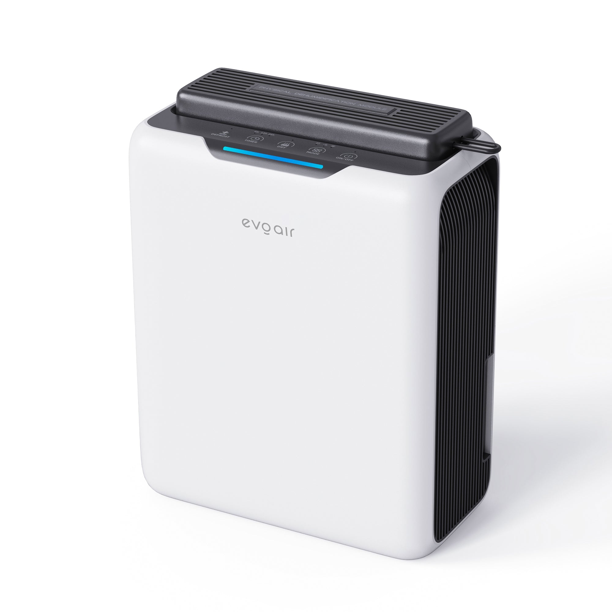 Dezumidificator aer Evoair HUMIXDUO, 500ml/24h, 3 Moduri funcționare, Silențios, Lumină Ambientală, Rezerva cu Silicagel, Timer 48h, Rezervor 2.5l, Alb