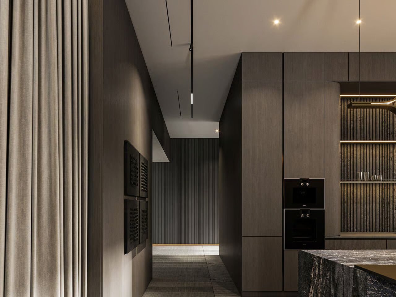 Grilă de ventilație încastrată în rigips Ergovent LINEO SINGLE 500, 75 mm