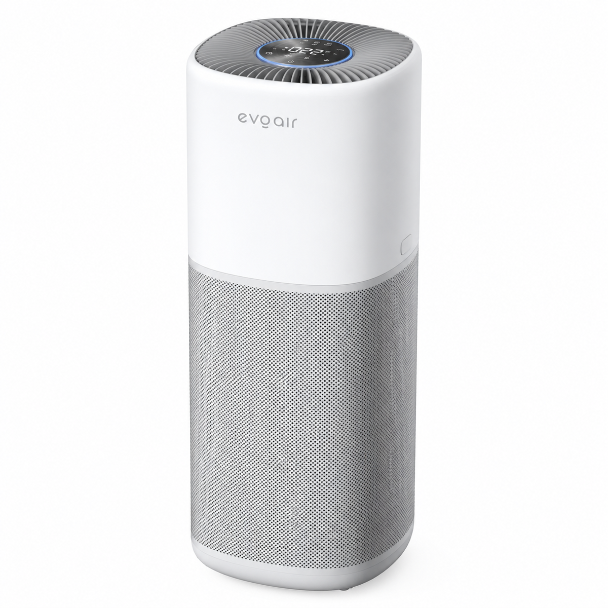Purificator aer Evoair Aero600, Smart, Wifi, 600 m³/h, Filtru 3in1 True HEPA, Carbon Activ, Pre-filtru, Mod Auto, Mod de noapte, 3 trepte de viteza, Timer, Până la 150 m2, Alb&Gri