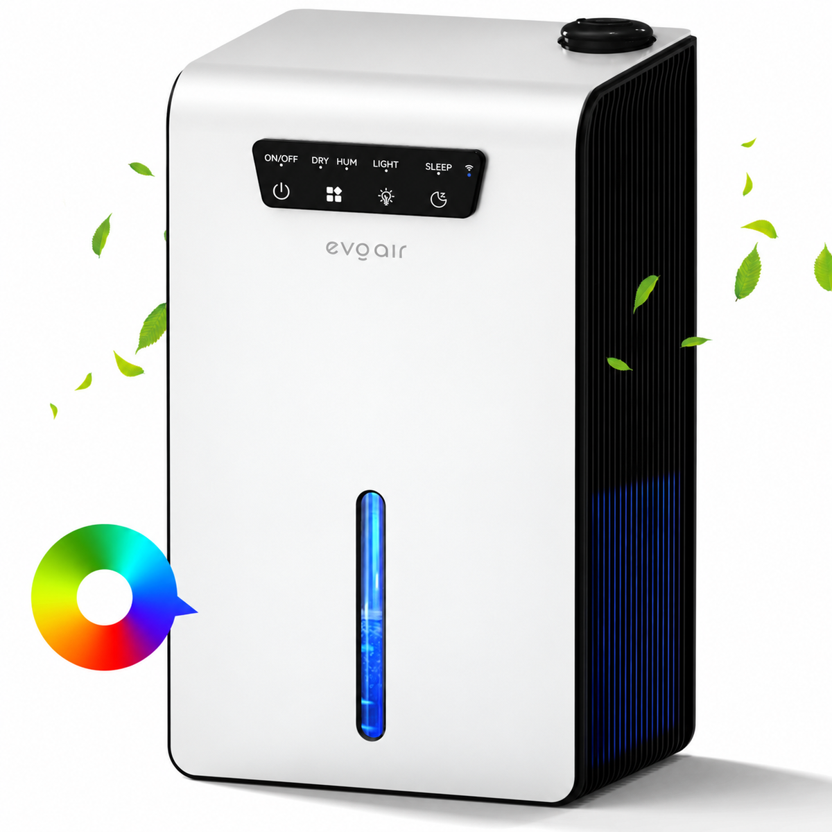 Sistem 2 in 1 Evoair, Zenith Air Smart, 1L/zi Dezumidificare, Wi-Fi, Control Aplicație, Umidificare 250ml/h, Rezervor 3.2l, Alb