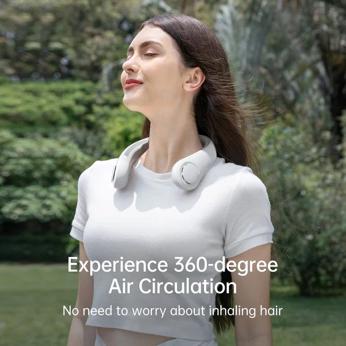 Ventilator portabil de gât JISULIFE Life4, autonomie 2.5-16.5h, baterie 5000mAh, 5 viteze, încărcare rapidă,Verde