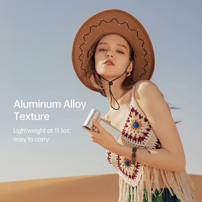 Ventilator portabil de mână JISULIFE Ultra1, autonomie 1-6h, baterie 9000mAh, 100 viteze, încărcare rapidă, Afișaj LED, Gri închis