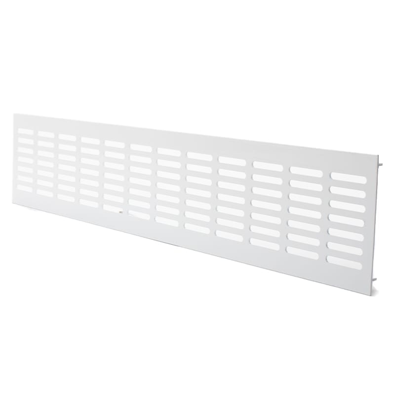 Grila ventilatie rectangulara, 480x100, montaj usa sau perete, Metal, Alb
