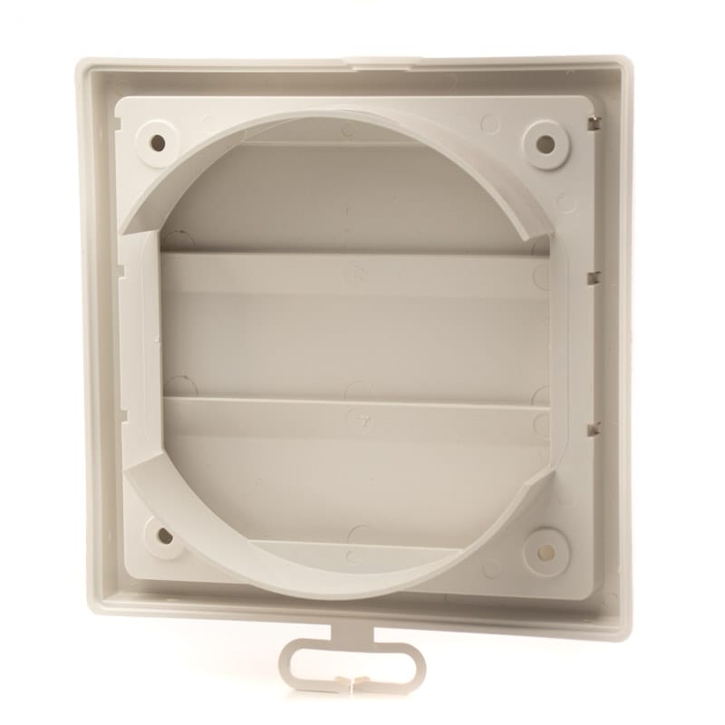 Grila ventilatie Ø125mm patrata cu jaluzele gravitationale, exterior, 150x150, ASA plastic Beige
