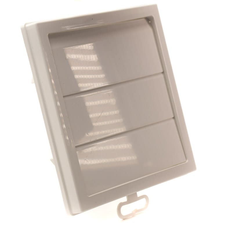 Grila ventilatie Ø125mm patrata cu jaluzele gravitationale, exterior, 150x150, ASA plastic Beige