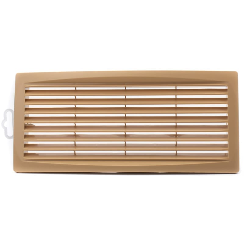 Grila ventilatie 300x135 rectangulara, montaj usa sau perete, exterior, Plastic ABS, Beige