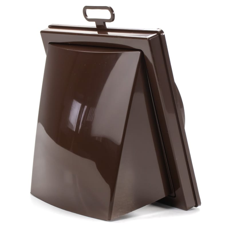 Grila ventilatie patrata cu clapeta antiretur, Diametru Ø125mm, exterior 150x150, ASA plastic Brown