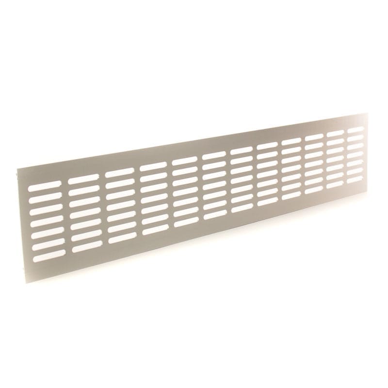 Grila ventilatie rectangulara, 480x100 , montaj usa sau perete, Metal, Silver