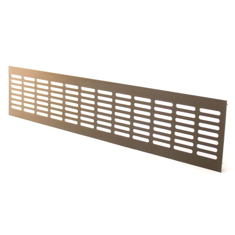 Grila ventilatie rectangulara, 480x100 , montaj usa sau perete, Metal, Dark Bronze