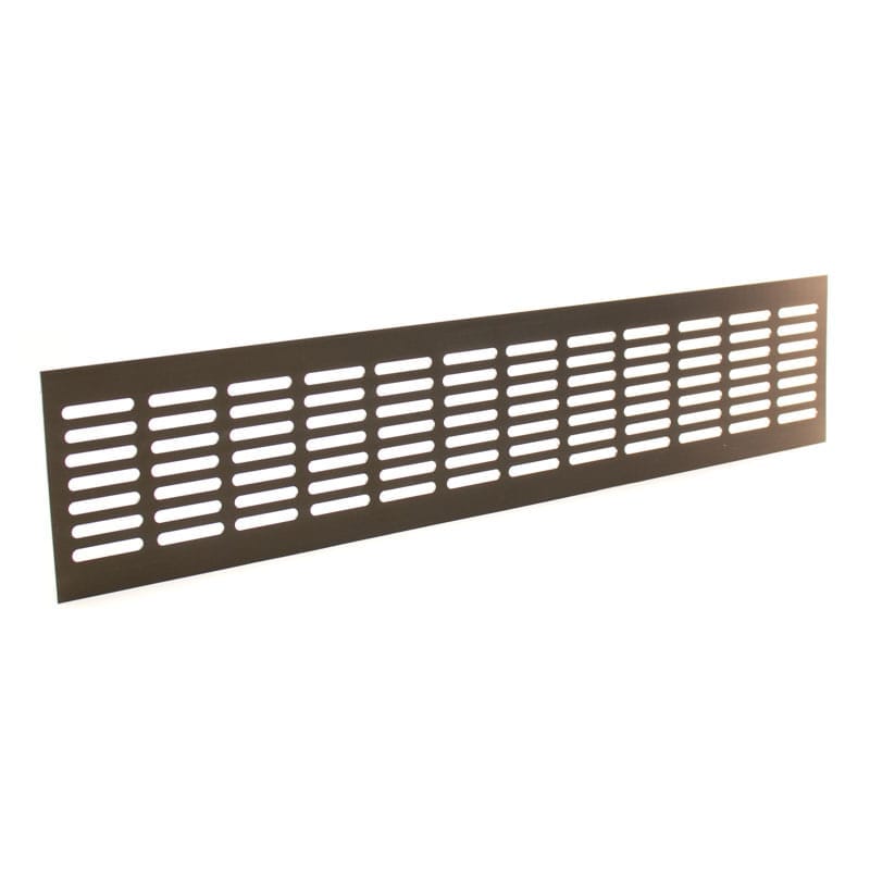Grila ventilatie rectangulara, 480x100 , montaj usa sau perete, Metal, Dark Bronze