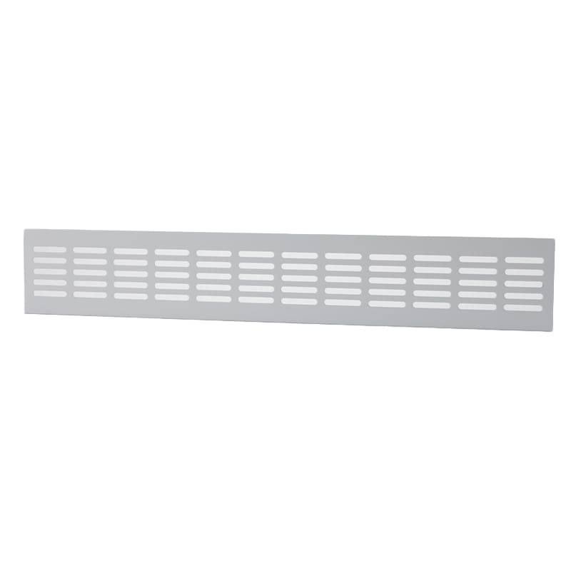 Grila ventilatie rectangulara, 480x80, montaj usa sau perete, exterior, Metal, Alb