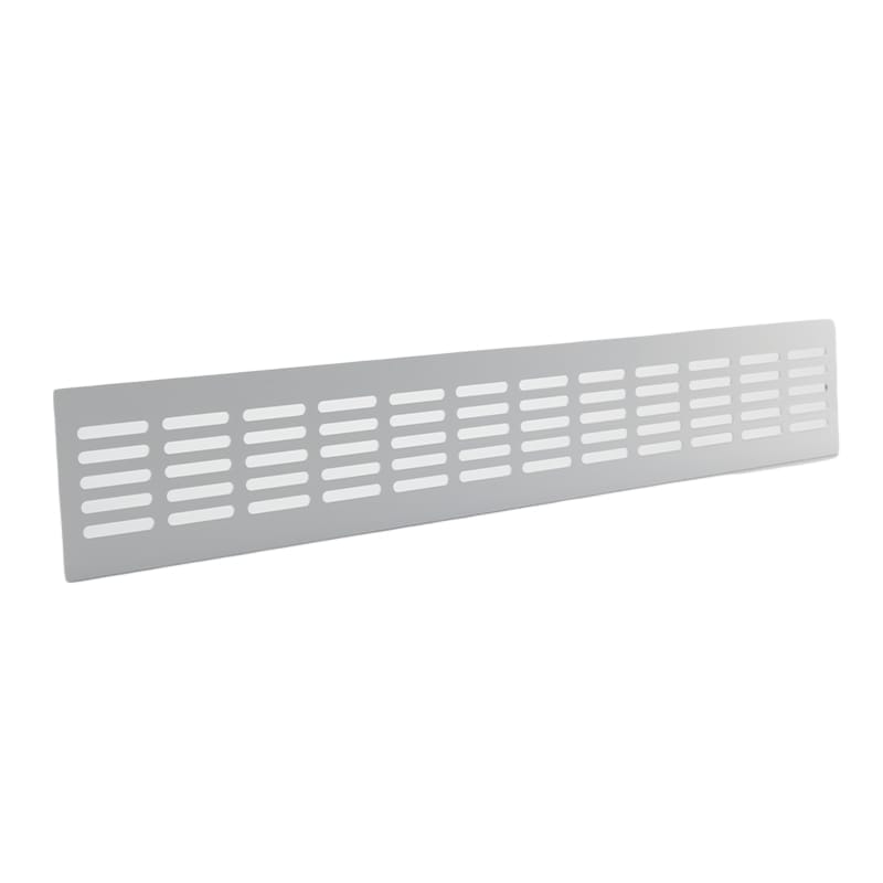 Grila ventilatie rectangulara, 480x80, montaj usa sau perete, exterior, Metal, Alb