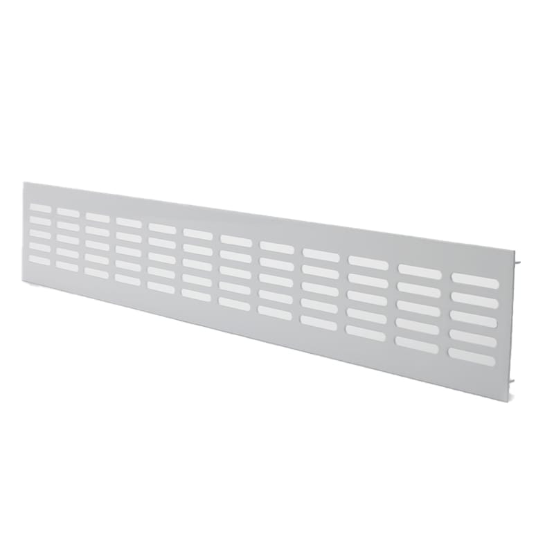 Grila ventilatie rectangulara, 480x80, montaj usa sau perete, exterior, Metal, Alb