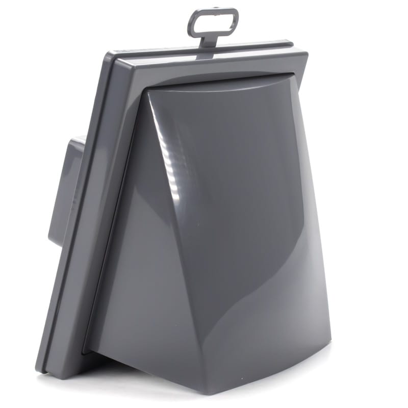 Grila ventilatie Ø125 patrata 150x150 cu flansa si clapeta antiretur, Grey