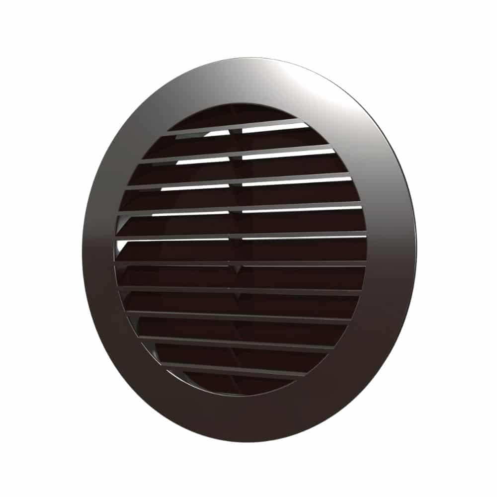 Grila ventilatie rotunda Ø100mm, exterior Ø130mm, ASA plastic Brown