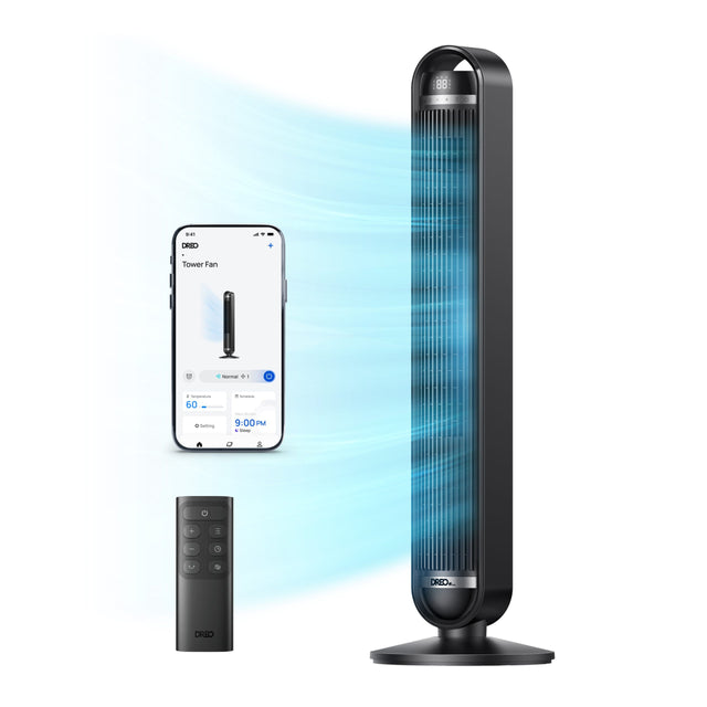 Ventilator Turn Smart DREO Cruiser DR-HTF011S, 9 viteze, 4 functii,106cm, HyperSilent 25dB ,oscilatie 90°, negru